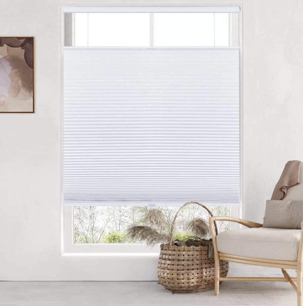 LazBlinds 27x48 Top Down Bottom Up Cordless Cellular Shade White Light Filter